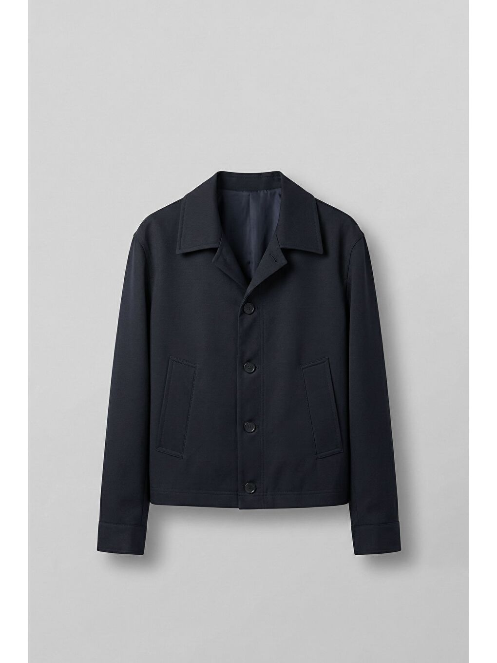 Erkek Smart Casual Relaxed Fit Düğmeli Ceket Lacivert