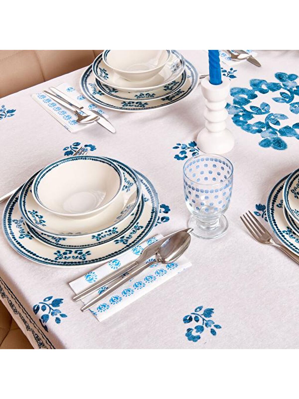 Saint Tropez 24 Parça Yemek Takımı - Mavi / Beyaz