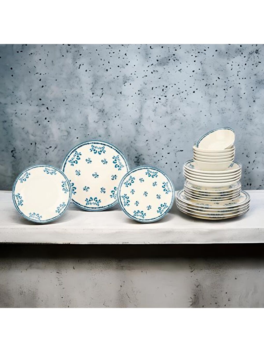 Saint Tropez 24 Parça Yemek Takımı - Mavi / Beyaz-6