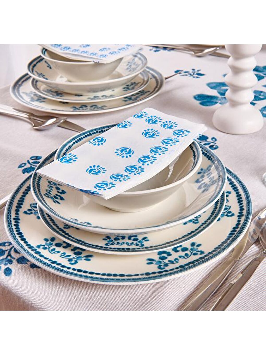 Saint Tropez 24 Parça Yemek Takımı - Mavi / Beyaz-7