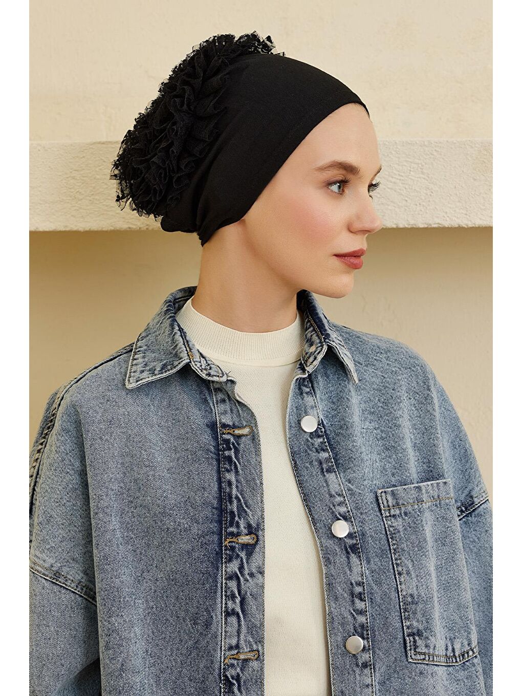 Topuzlu Bone Aksesuar Siyah-4