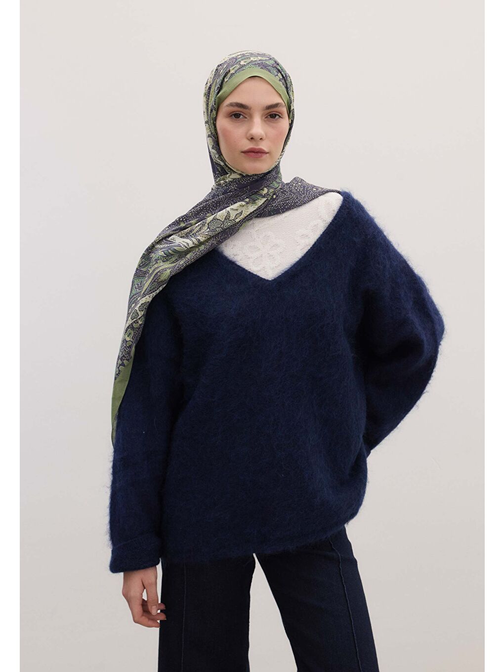 Mor Elora Desen Şal Orkide-2