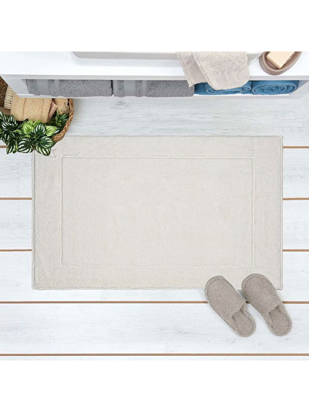 Soft Fly Banyo Paspası - Beyaz - 60x100 cm