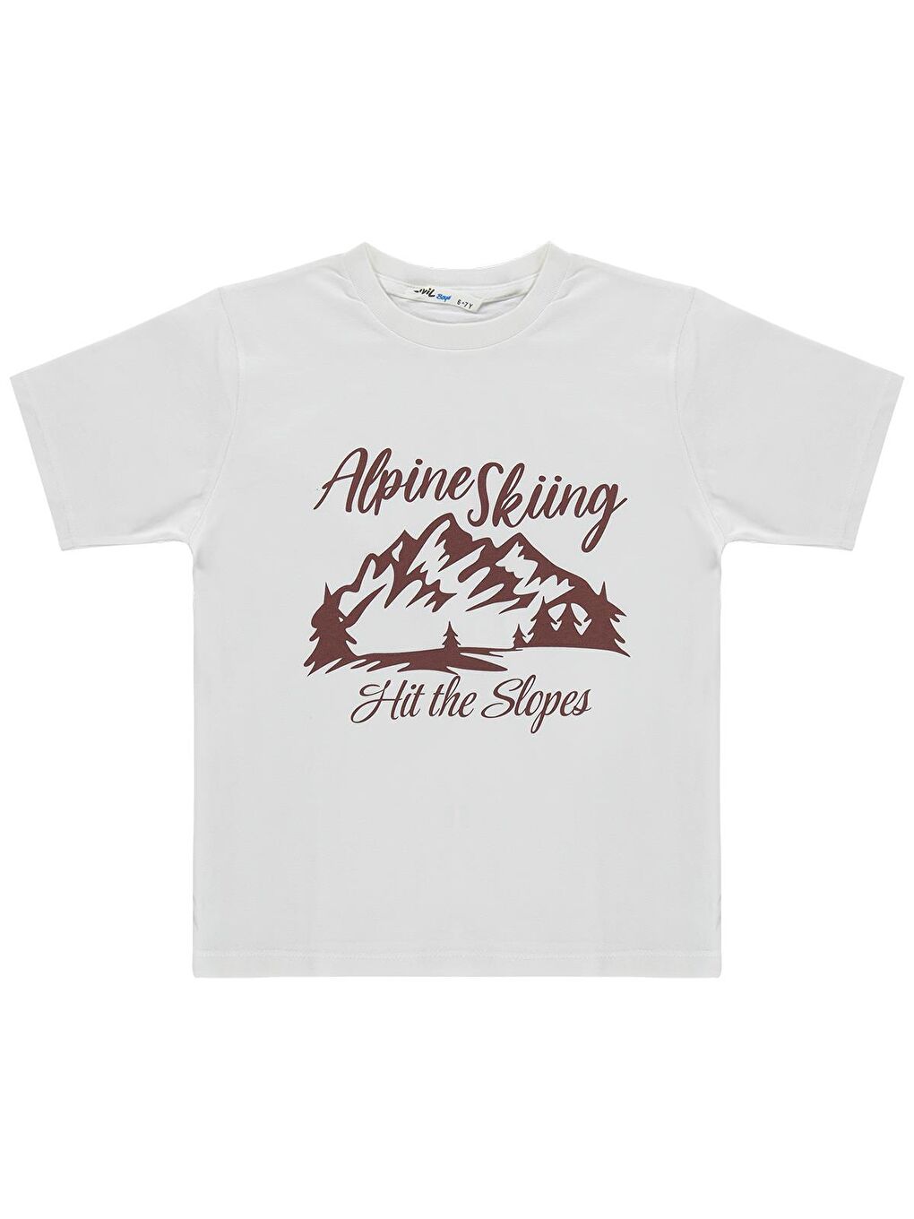 Boys Alpine Baskılı Tişörtlü 6-9 Yaş Gömlek - Kahverengi-2