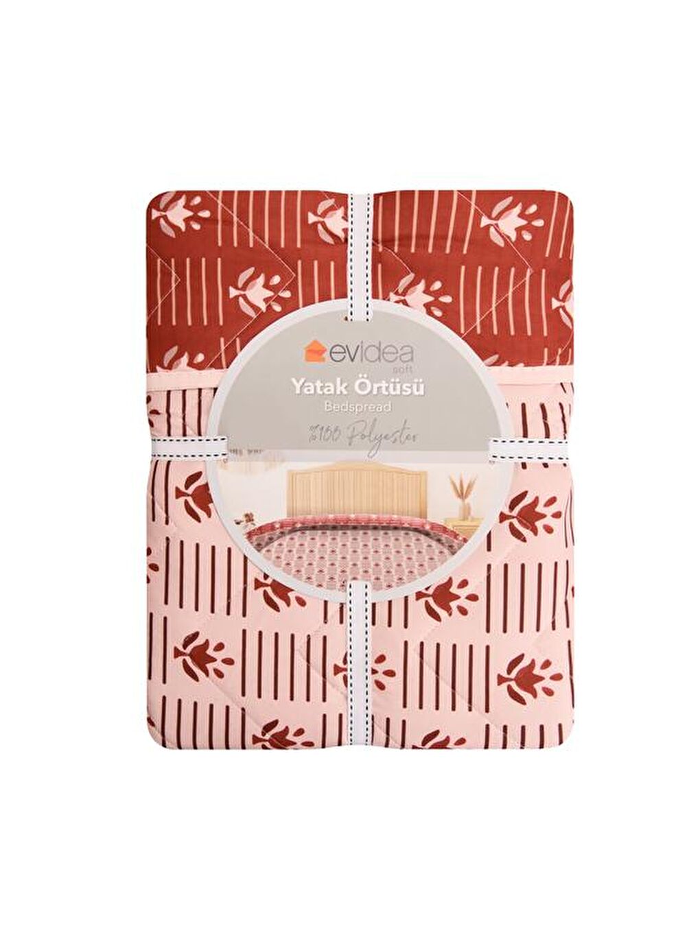 Karışık Soft Etnik Çift Kişilik Yatak Örtüsü - Renkli - 220x220 cm-2