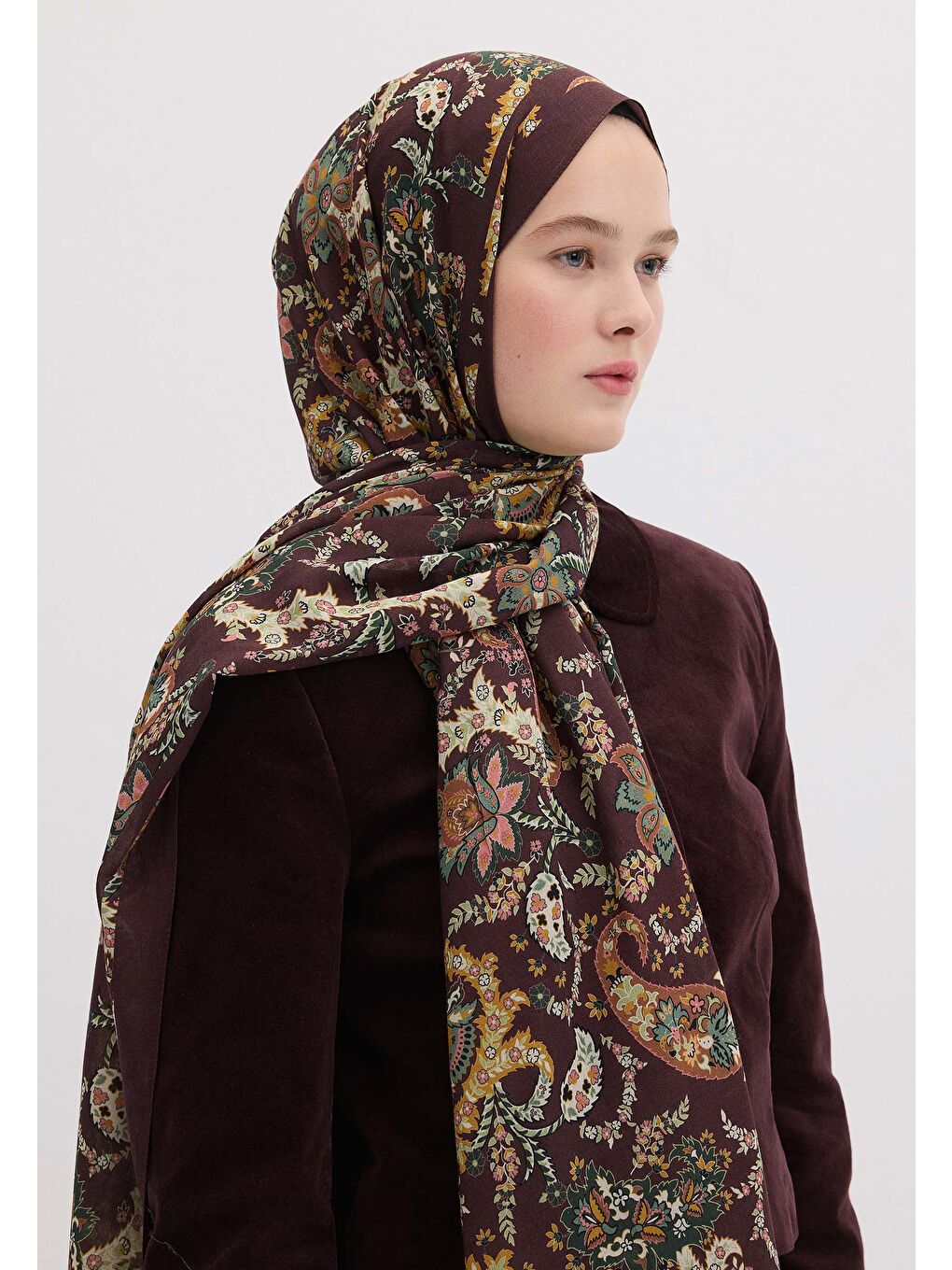 Enya Desen Şal Mürdüm-1