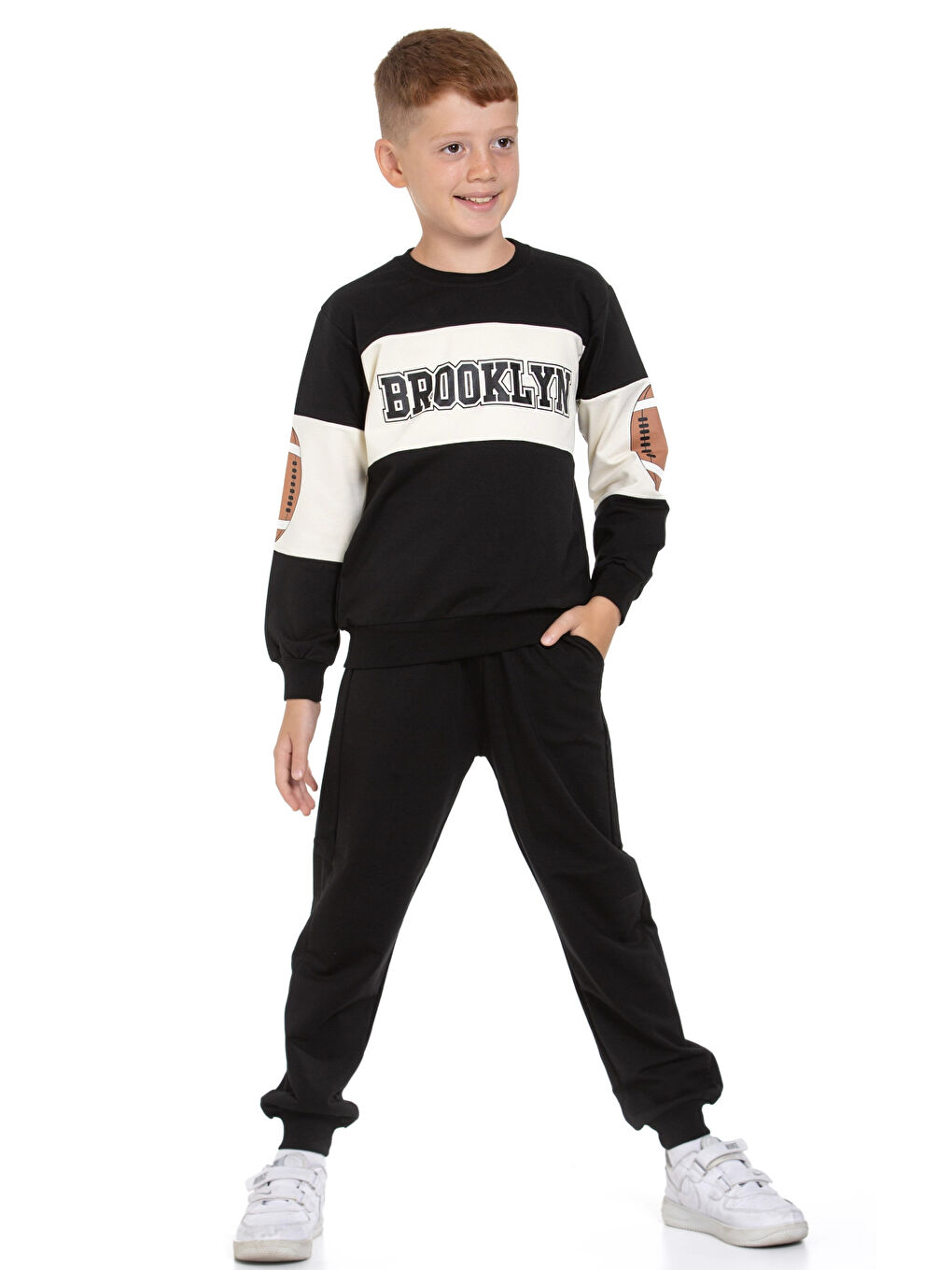 Siyah Brooklyn Baskılı Takım 74405