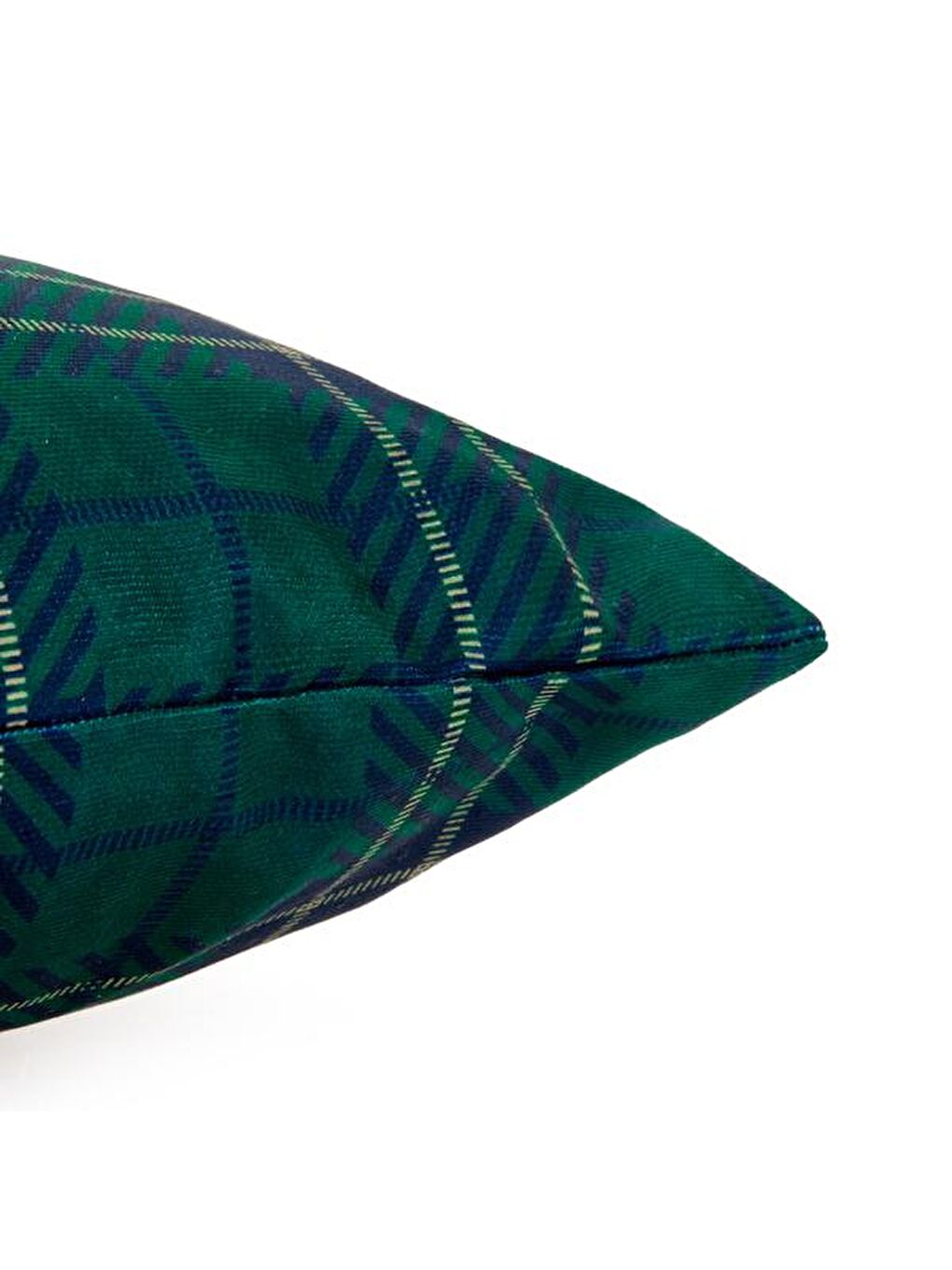 Soft Ekose Kırlent - Yeşil - 43x43 cm-2