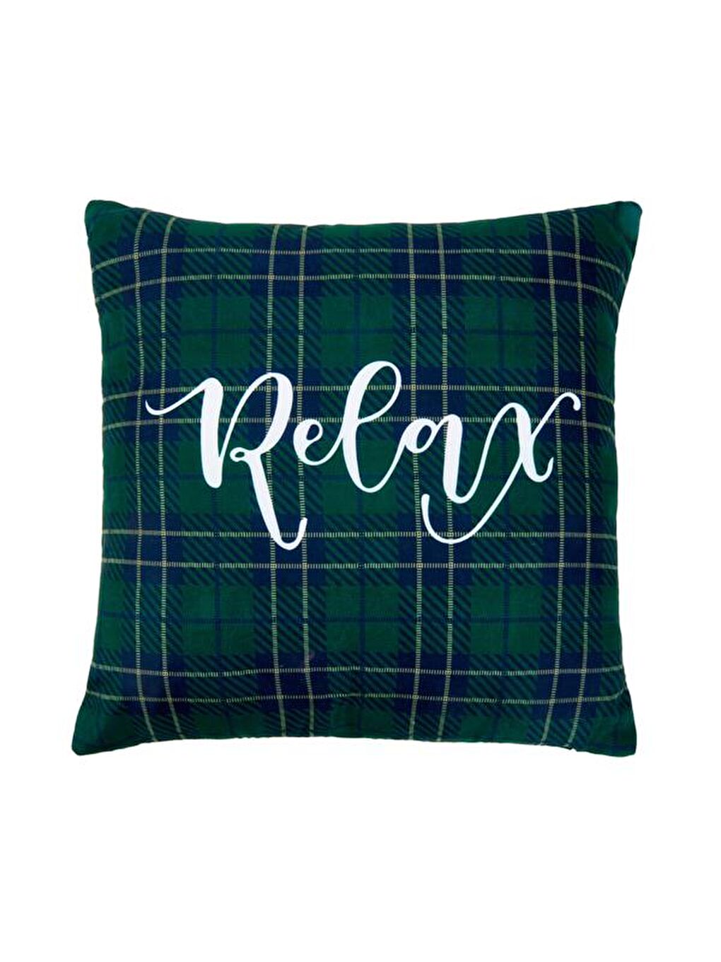 Soft Ekose Kırlent - Yeşil - 43x43 cm-3