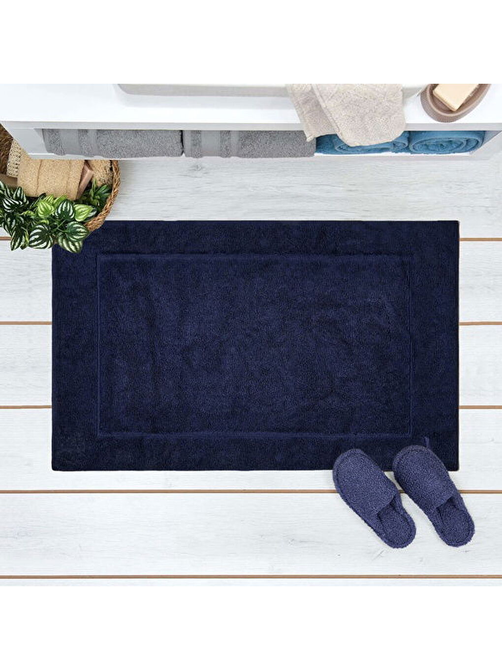 Evidea Soft Fly Banyo Paspası - Lacivert - 60x100 cm