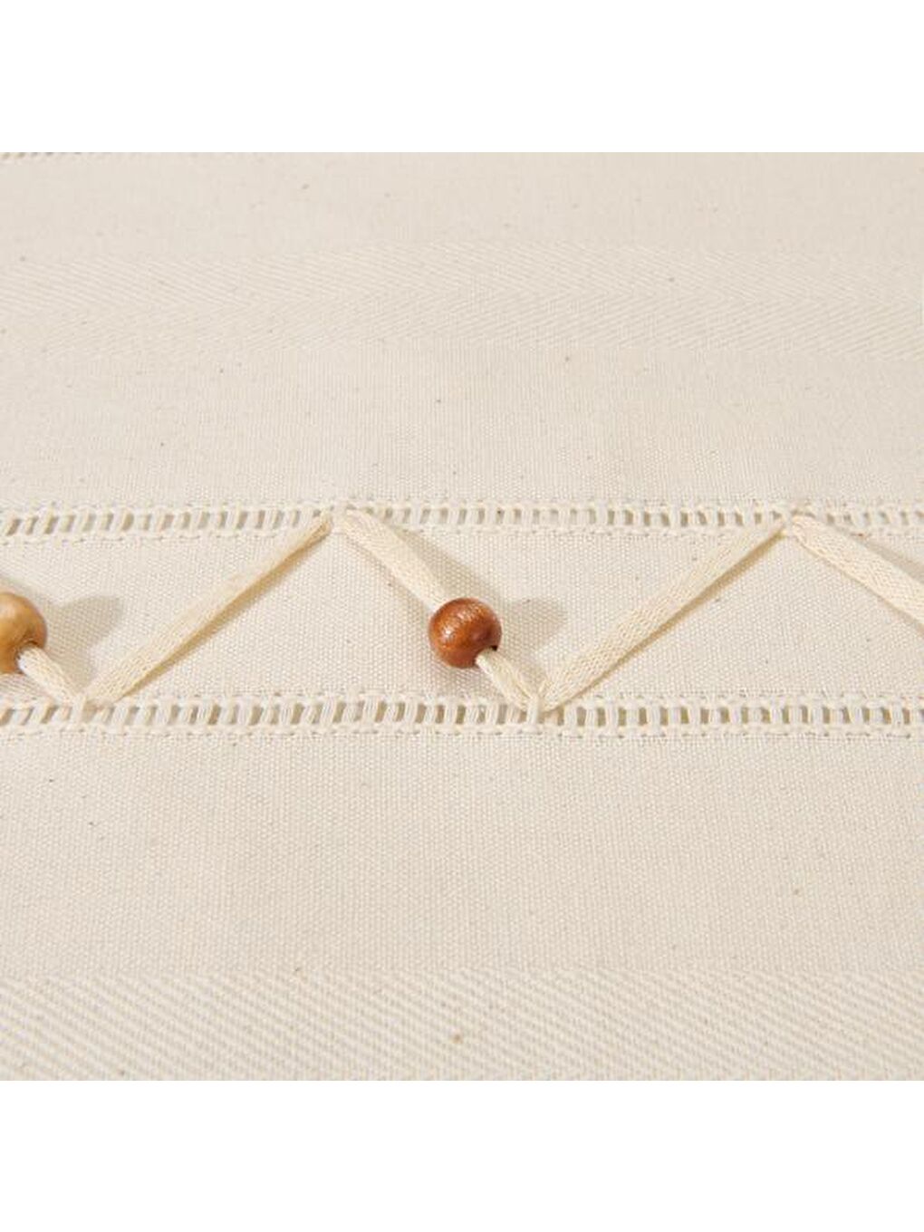 Soft Boncuklu Kırlent - Ekru - 40x40 cm-2