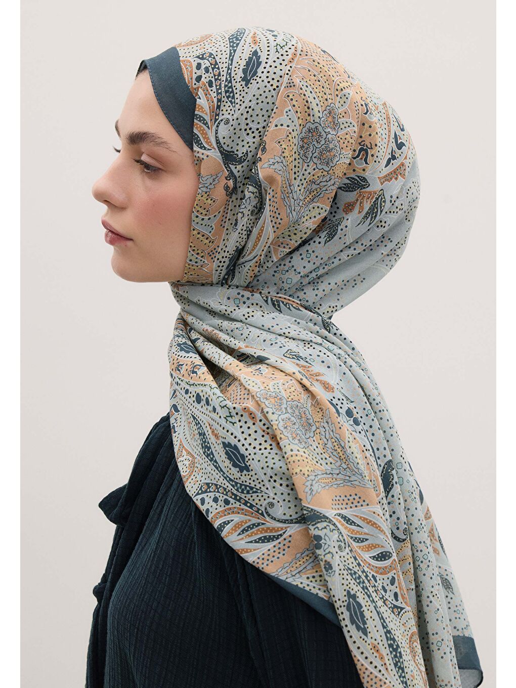 Elora Desen Şal Mavi-4