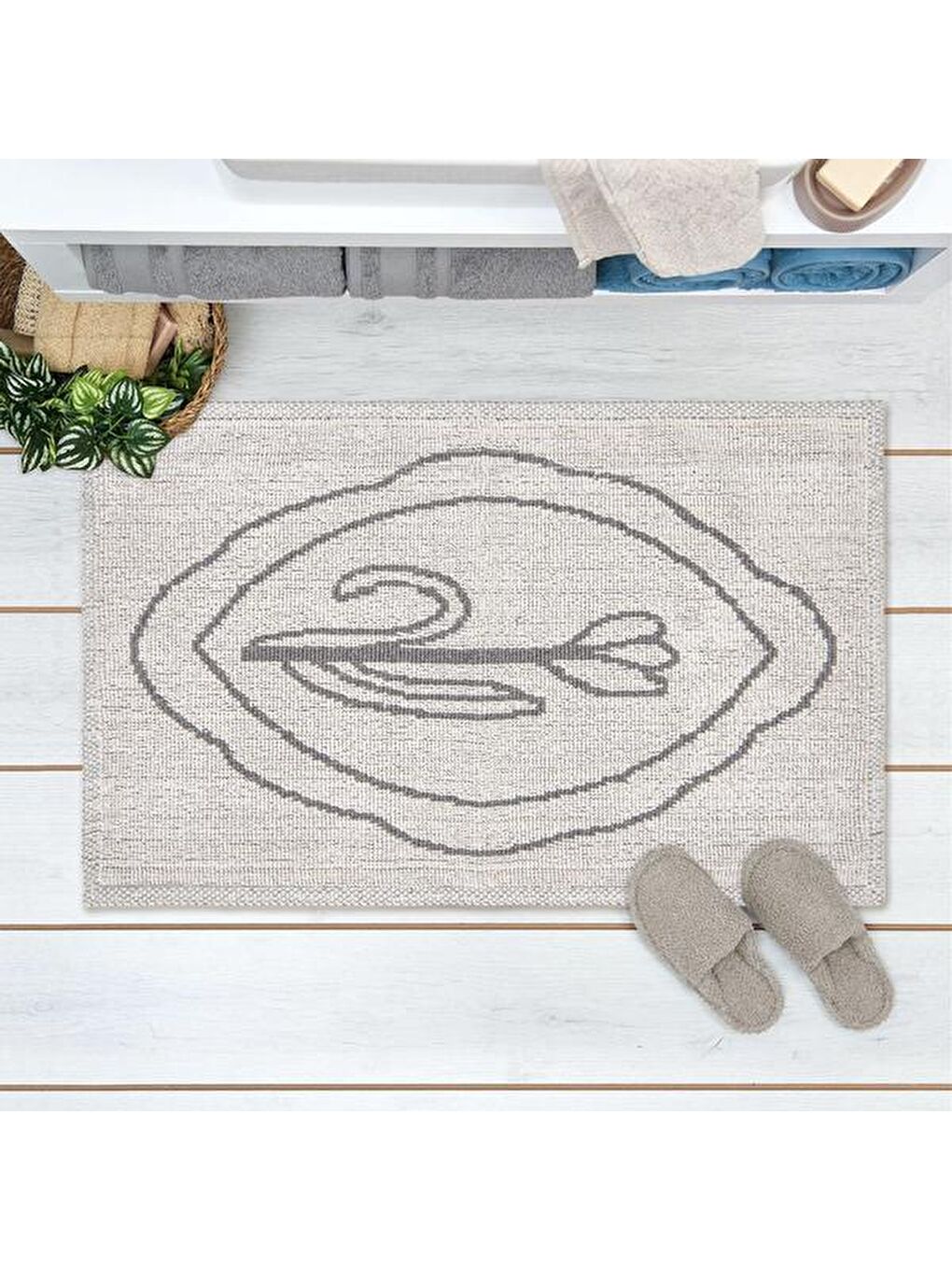 Soft Tulip Banyo Paspası - Ekru - 50x80 cm