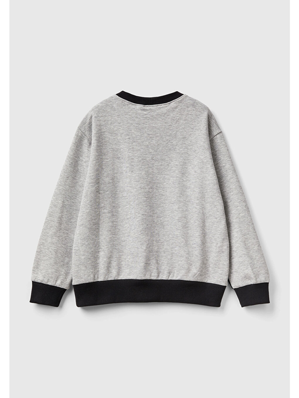 Erkek Çocuk Siyah Slogan Baskılı Yanı Şeritli Renk Bloklu Sweatshirt-1