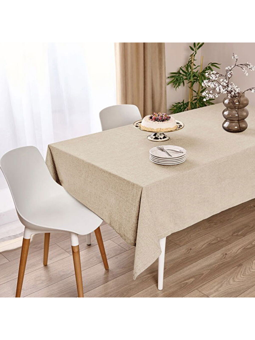 Evidea Soft Faralya Masa Örtüsü - Bej - 140x220 cm