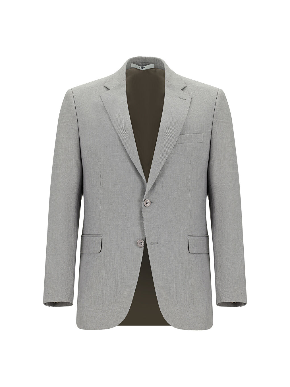 Kahverengi Slim Fit Dar Kesim Klasik Desenli Takım Elbise-1