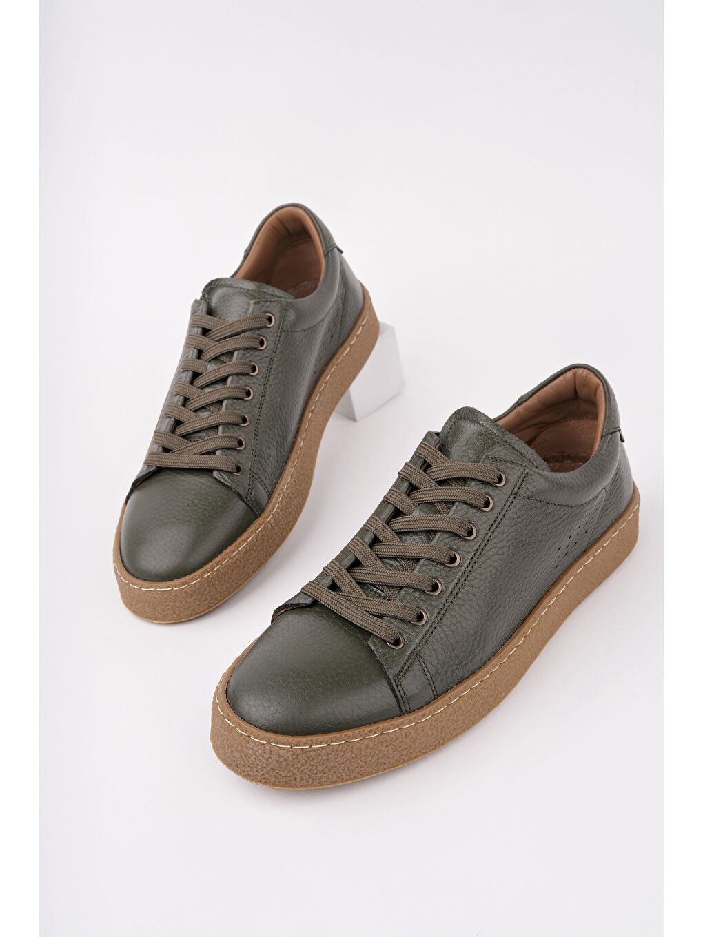 CRAW Kalın Taban Bağcıklı Hakiki Deri Erkek Günlük Casual Sneaker