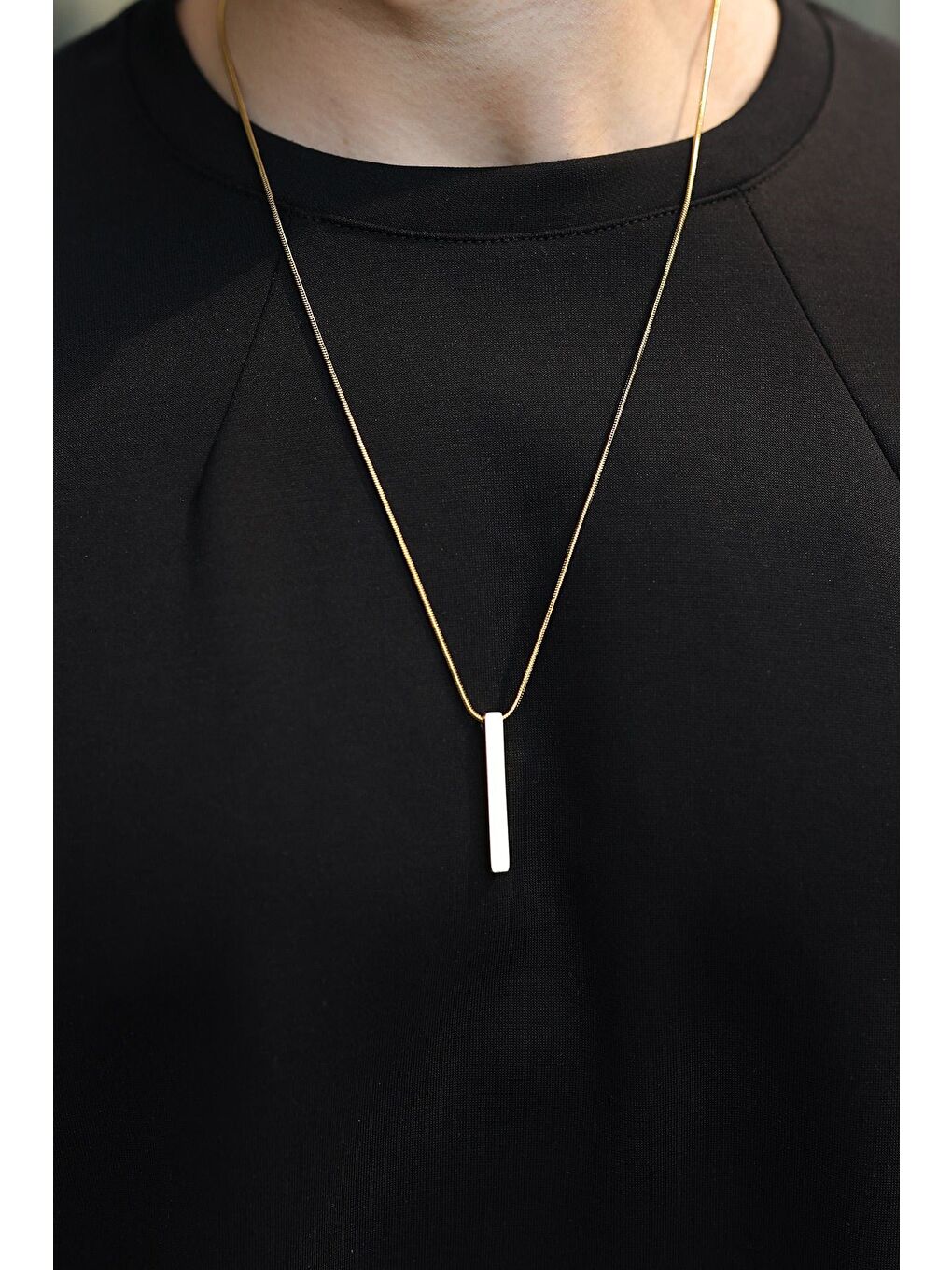 Siyah Dikiş Detaylı Regular Fit Erkek Tişört E7183-2