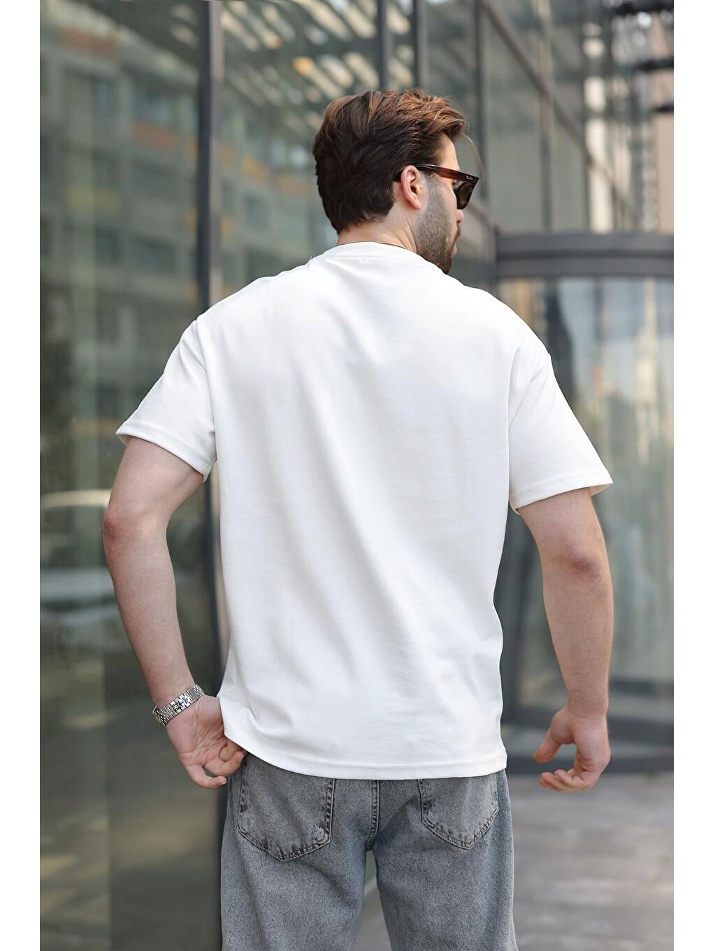 Ekru Dikiş Detaylı Regular Fit Erkek Tişört E7183-2