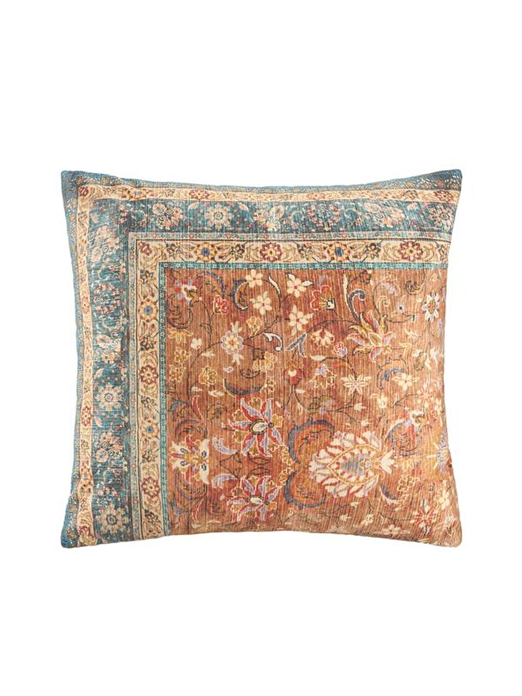 Soft Klasik Desenli Kırlent - Kahverengi - 40x40 cm-2