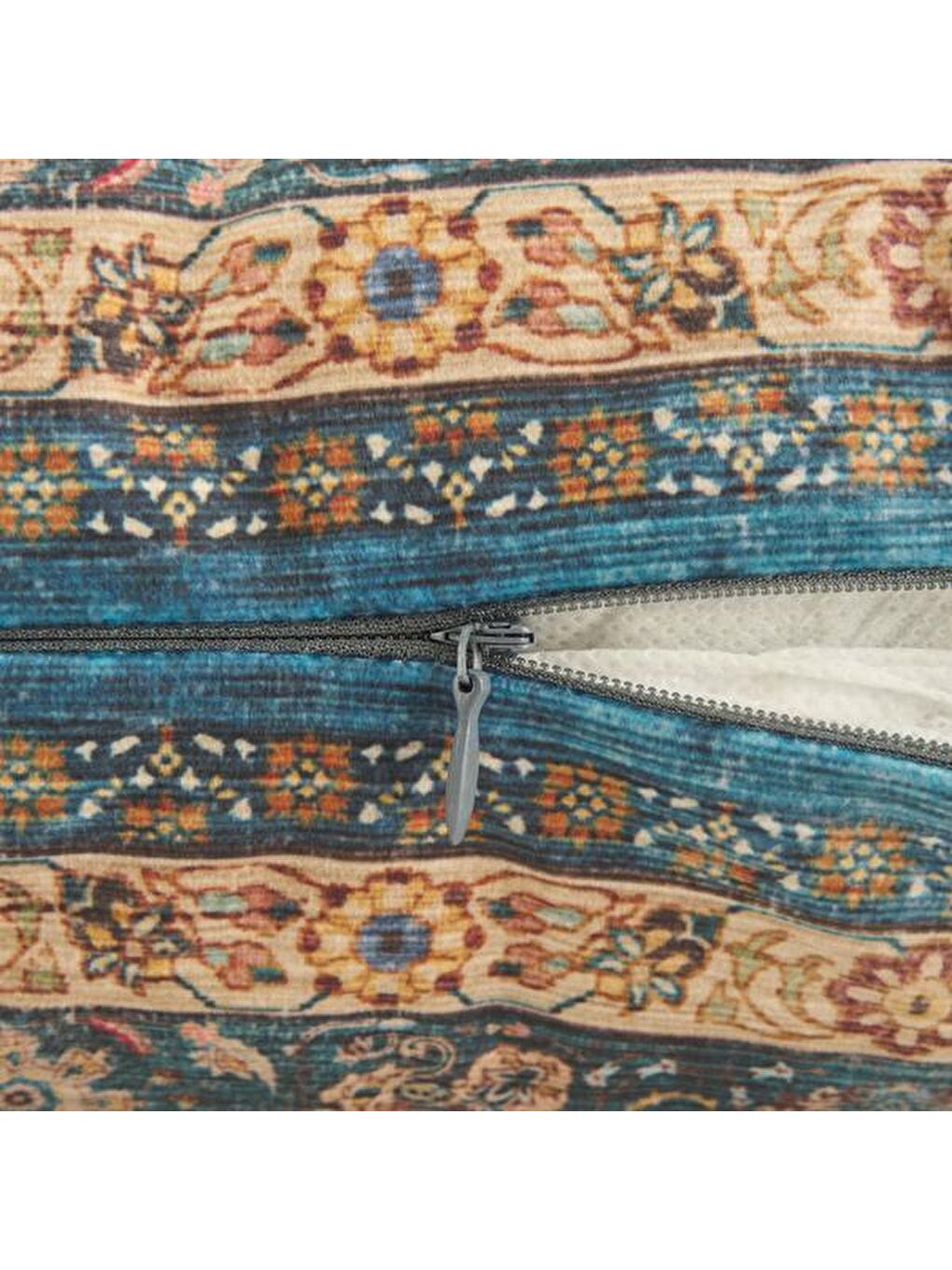 Soft Klasik Desenli Kırlent - Kahverengi - 40x40 cm-3