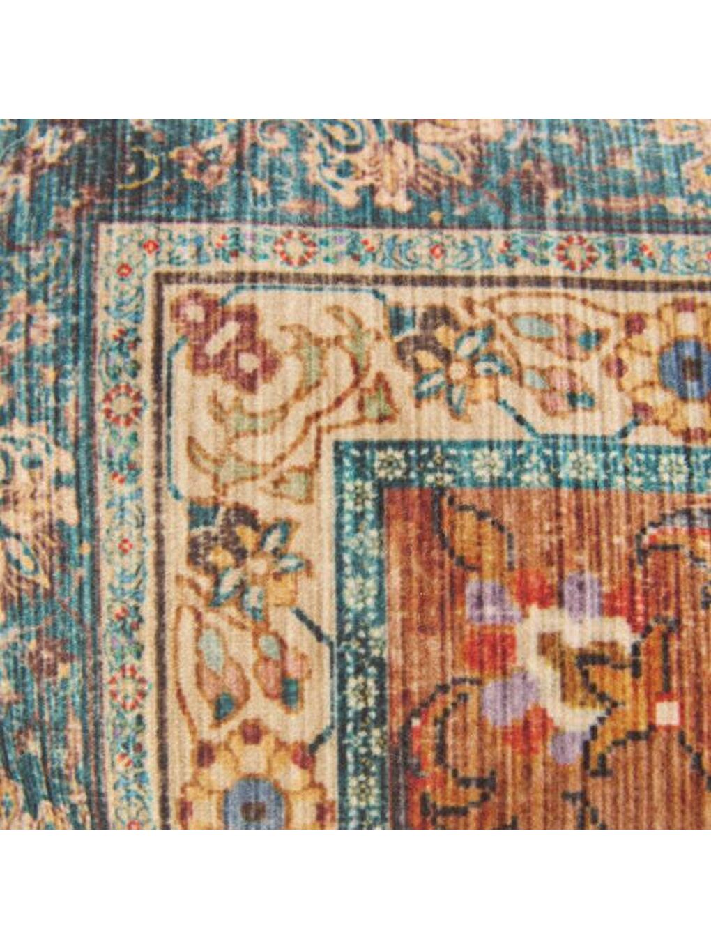 Soft Klasik Desenli Kırlent - Kahverengi - 40x40 cm-4