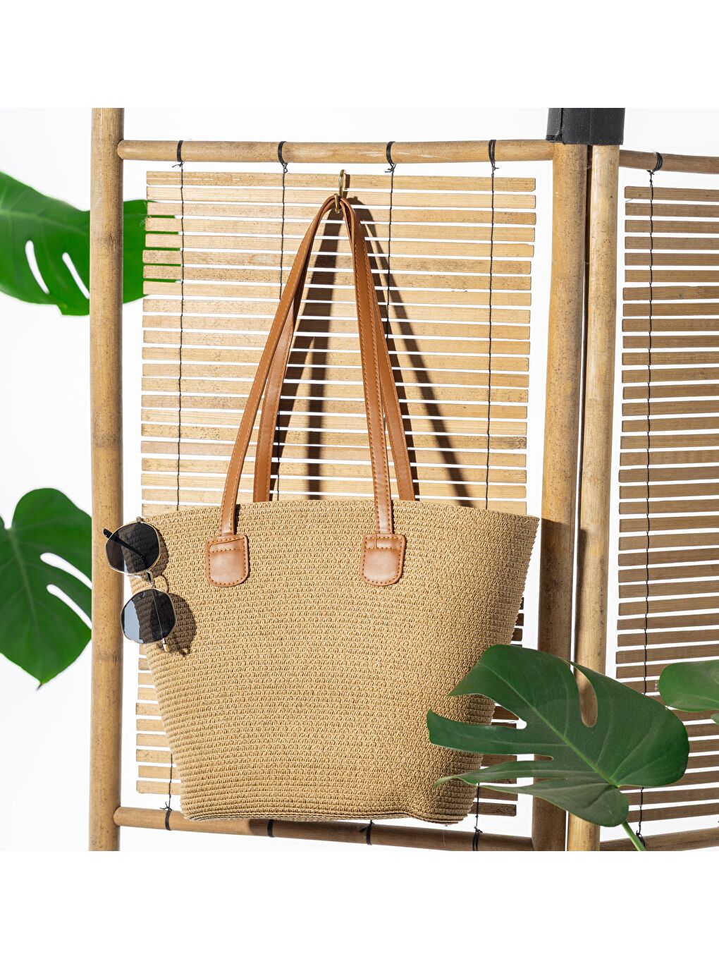 Kahverengi Camel Hasır Çanta  CNT2005