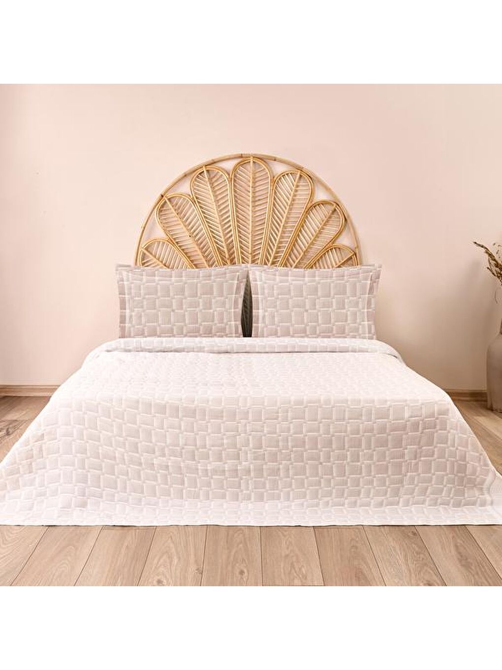 Soft Barella Çift Kişilik Yatak Örtüsü - Beyaz - 260x250 cm