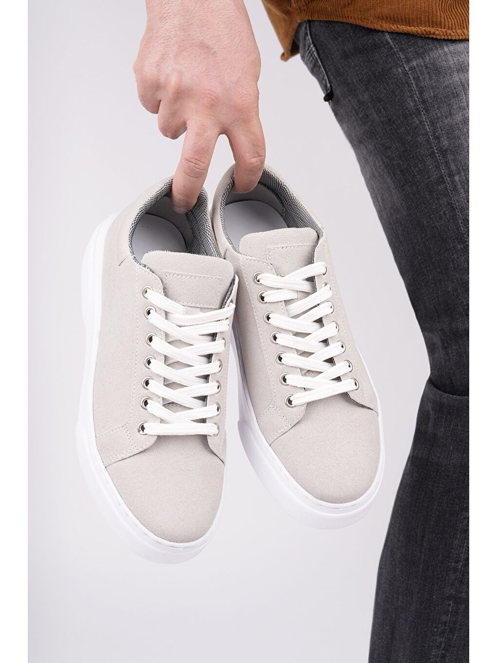 Bej ZEYN Kalın Taban Bağcıklı Erkek Günlük Sneaker Spor Ayakkabı-6