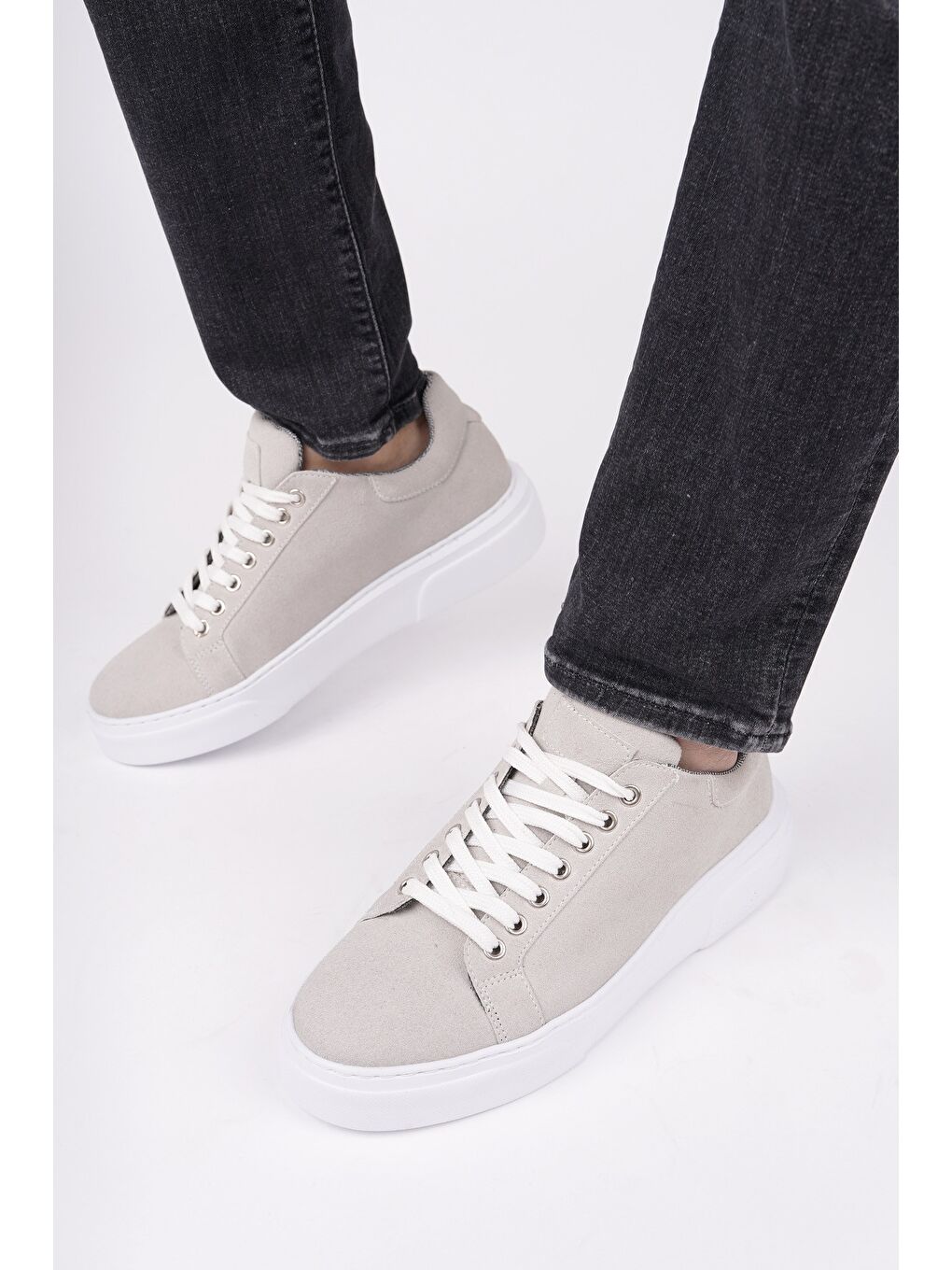 Bej ZEYN Kalın Taban Bağcıklı Erkek Günlük Sneaker Spor Ayakkabı-7