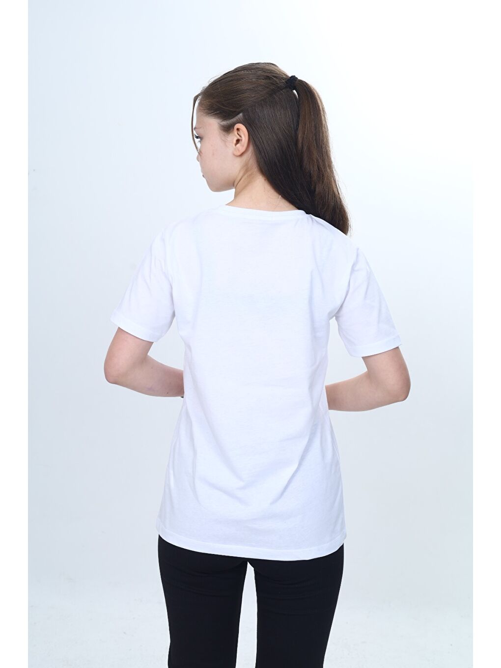 Beyaz Unisex Çocuk Pi Sayı Baskılı Bisiklet Yaka Refax Fit Kısa Kollu T-shırt-4