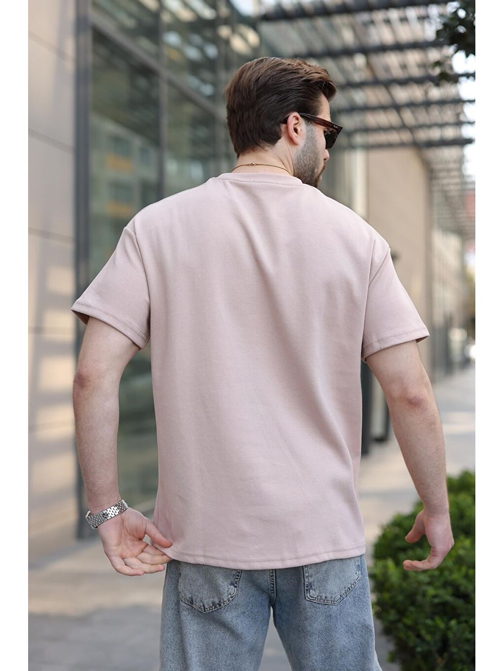 Kahverengi Camel Dikiş Detaylı Regular Fit Erkek Tişört E7183-1