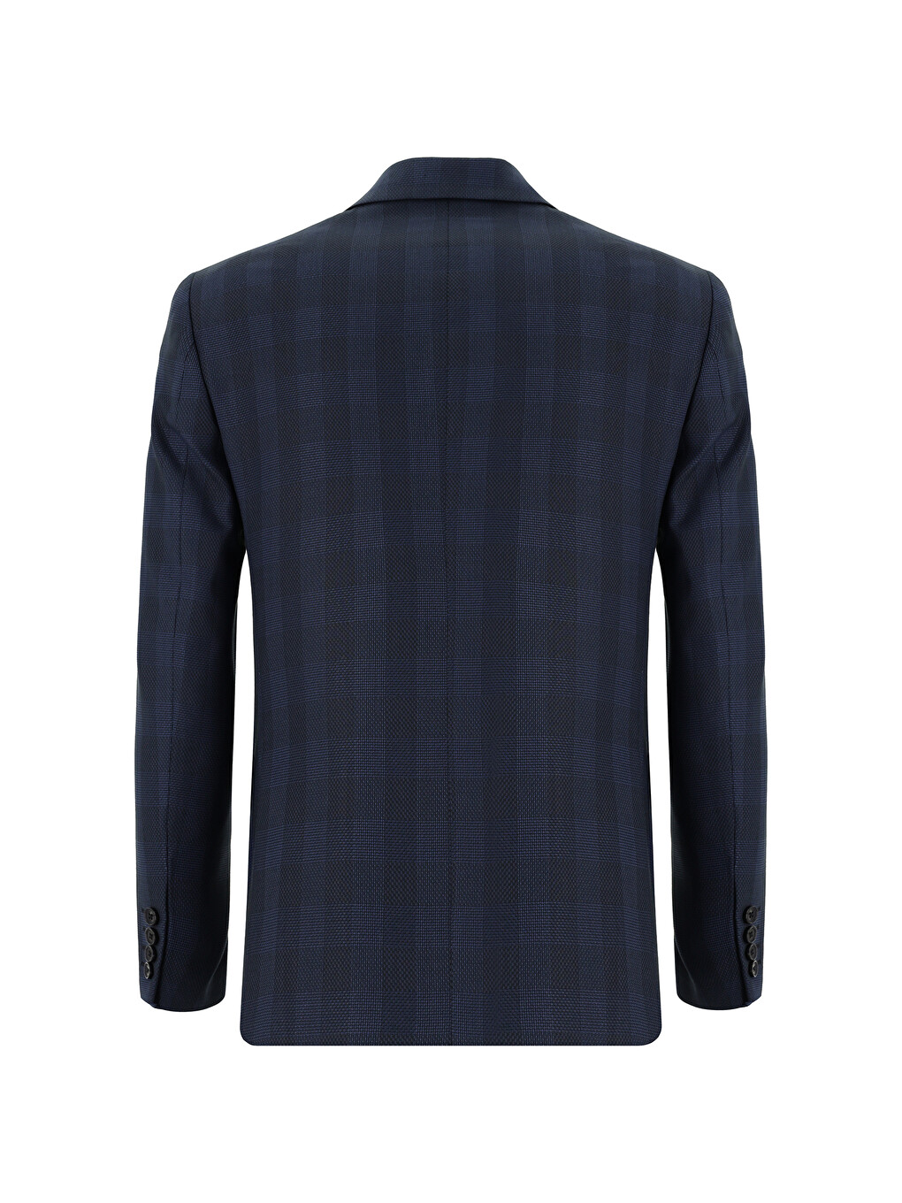 Lacivert Super Slim Fit Ekstra Dar Kesim Kombinli Ekose Takım Elbise-2