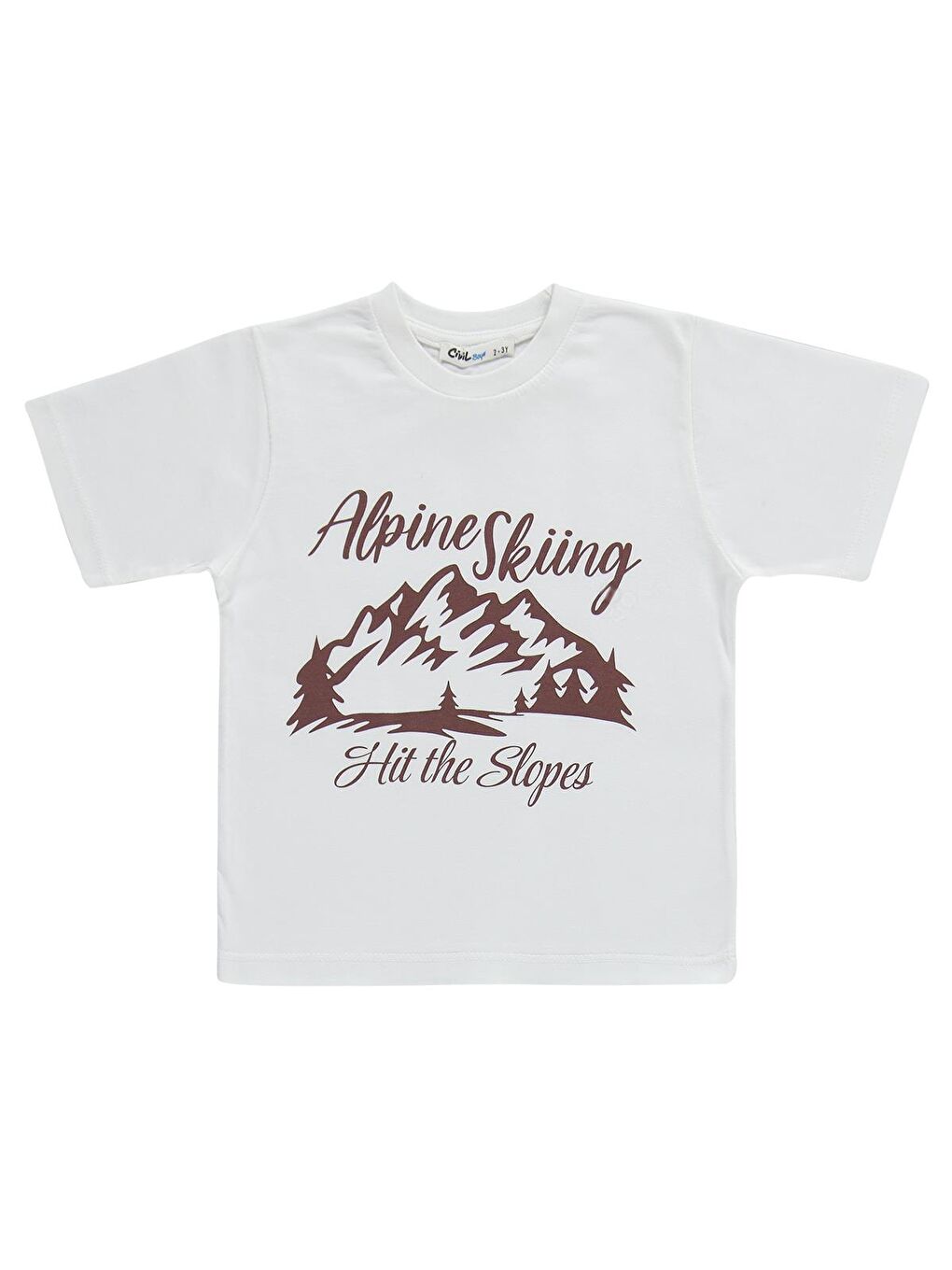 Boys Alpine Baskılı Tişörtlü 2-5 Yaş Gömlek - Kahverengi-2