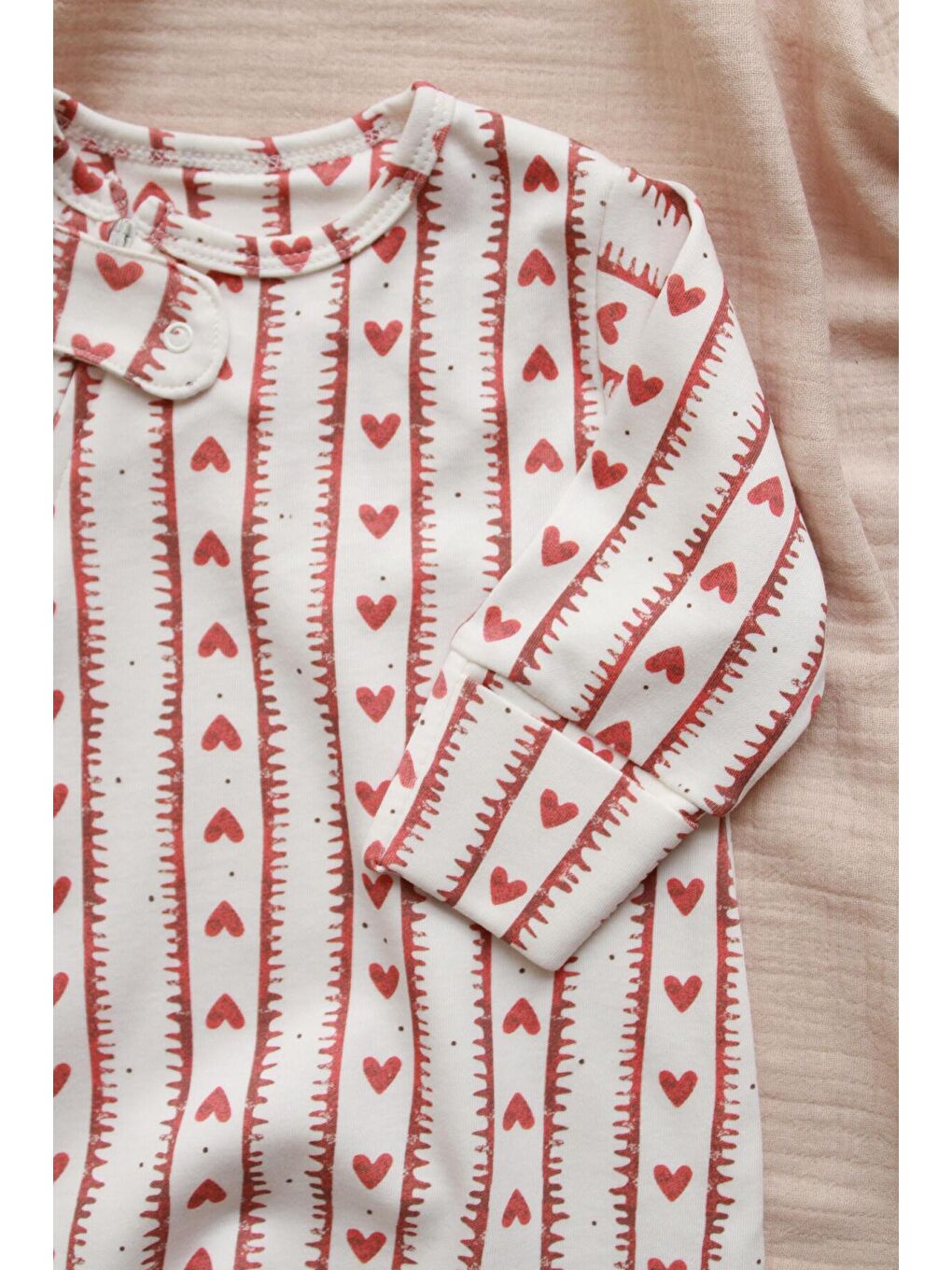 Ekru Kalp Baby Fluff Serisi Fermuarlı Tulum-1