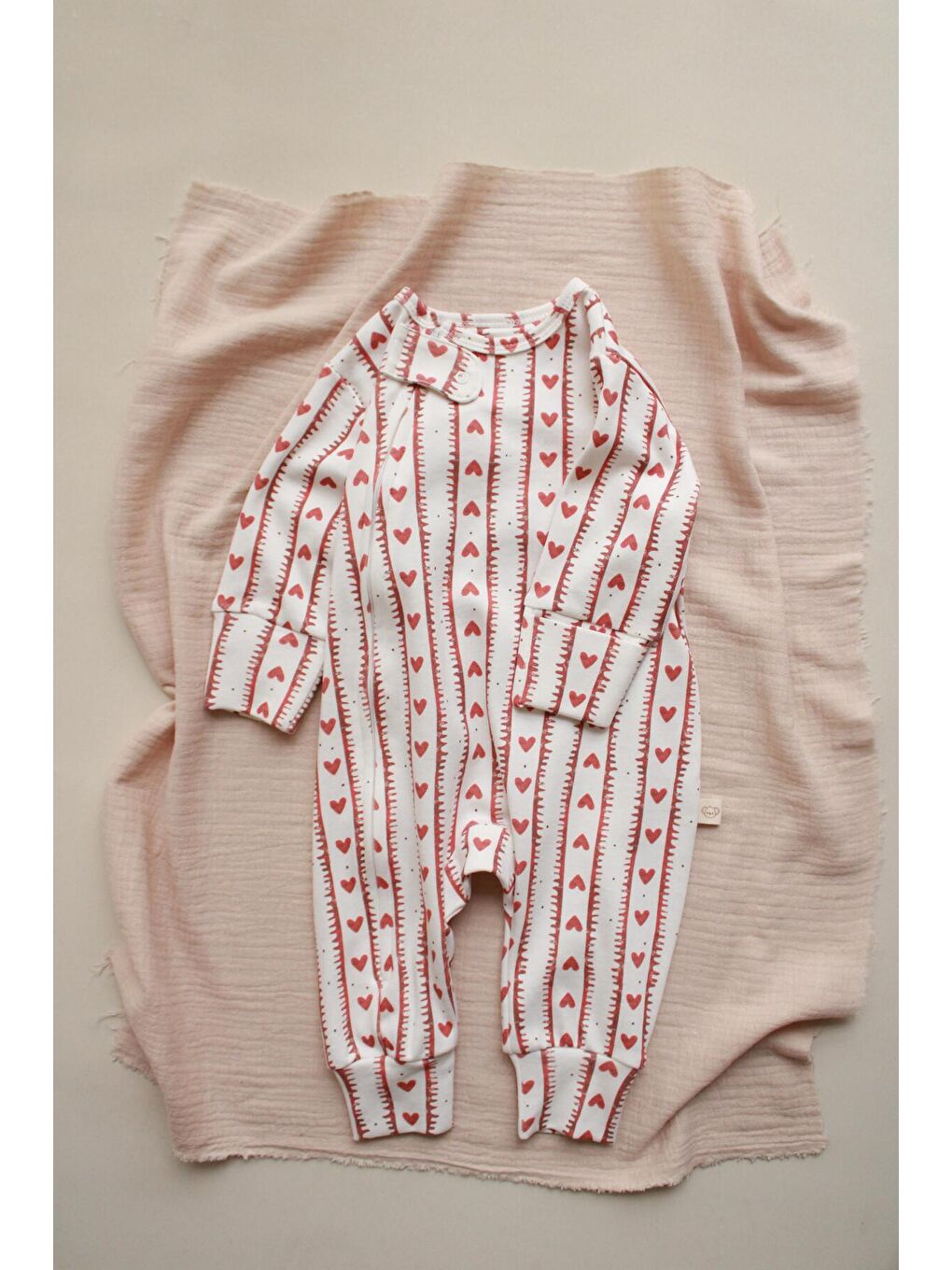 Ekru Kalp Baby Fluff Serisi Fermuarlı Tulum-2