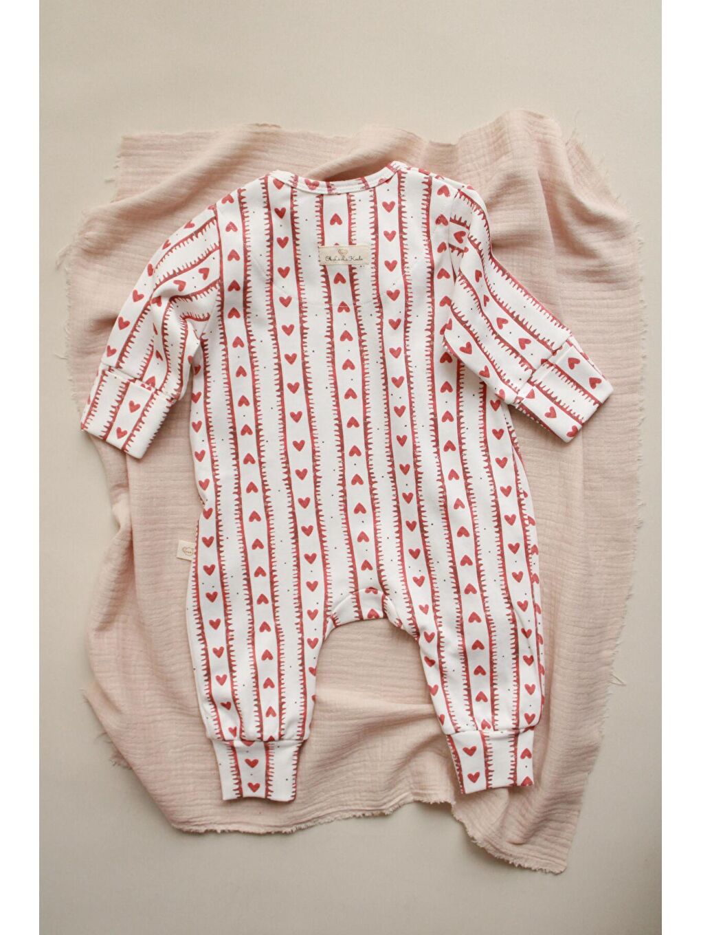 Ekru Kalp Baby Fluff Serisi Fermuarlı Tulum-6