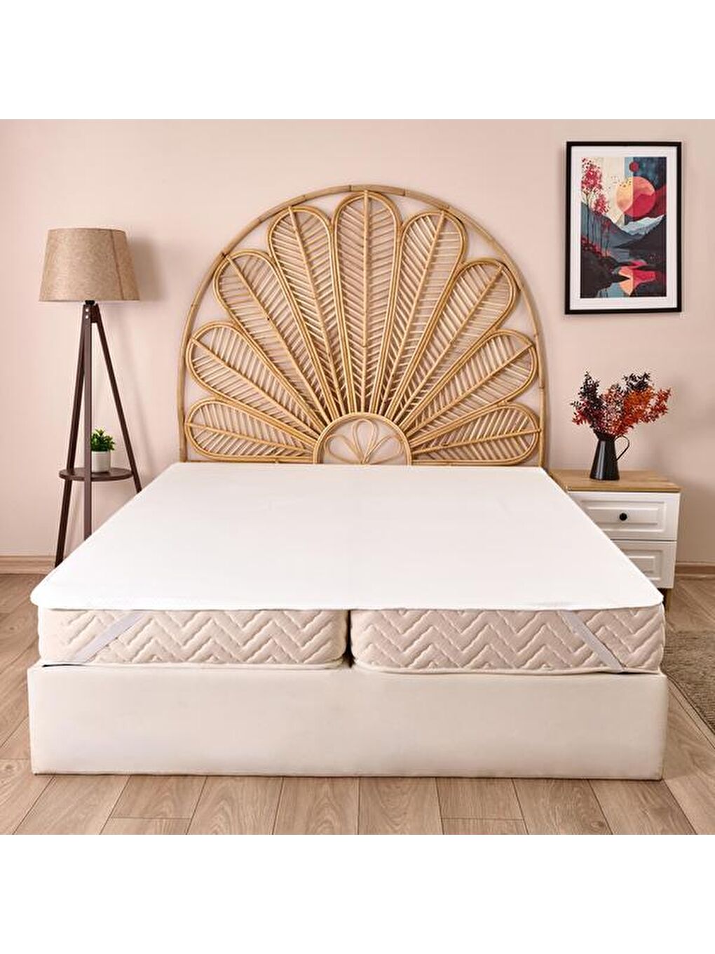 Soft Minik Kapitoneli Tek Kişilik Sıvı Geçirmez Lastikli Alez - Beyaz - 100x200 cm