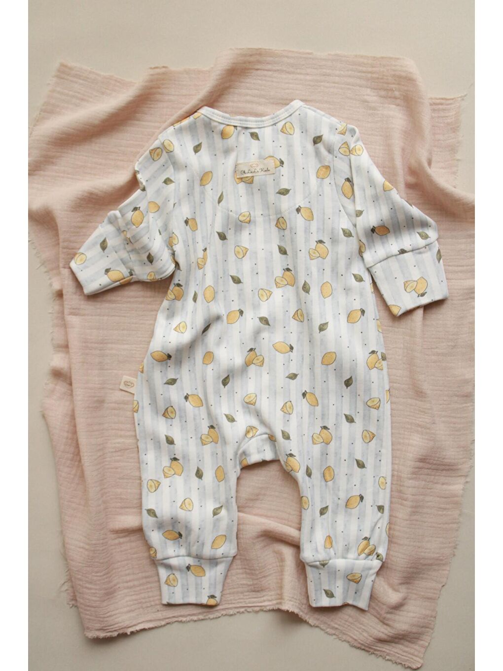 Ekru Limon Baby Fluff Serisi Fermuarlı Tulum-2