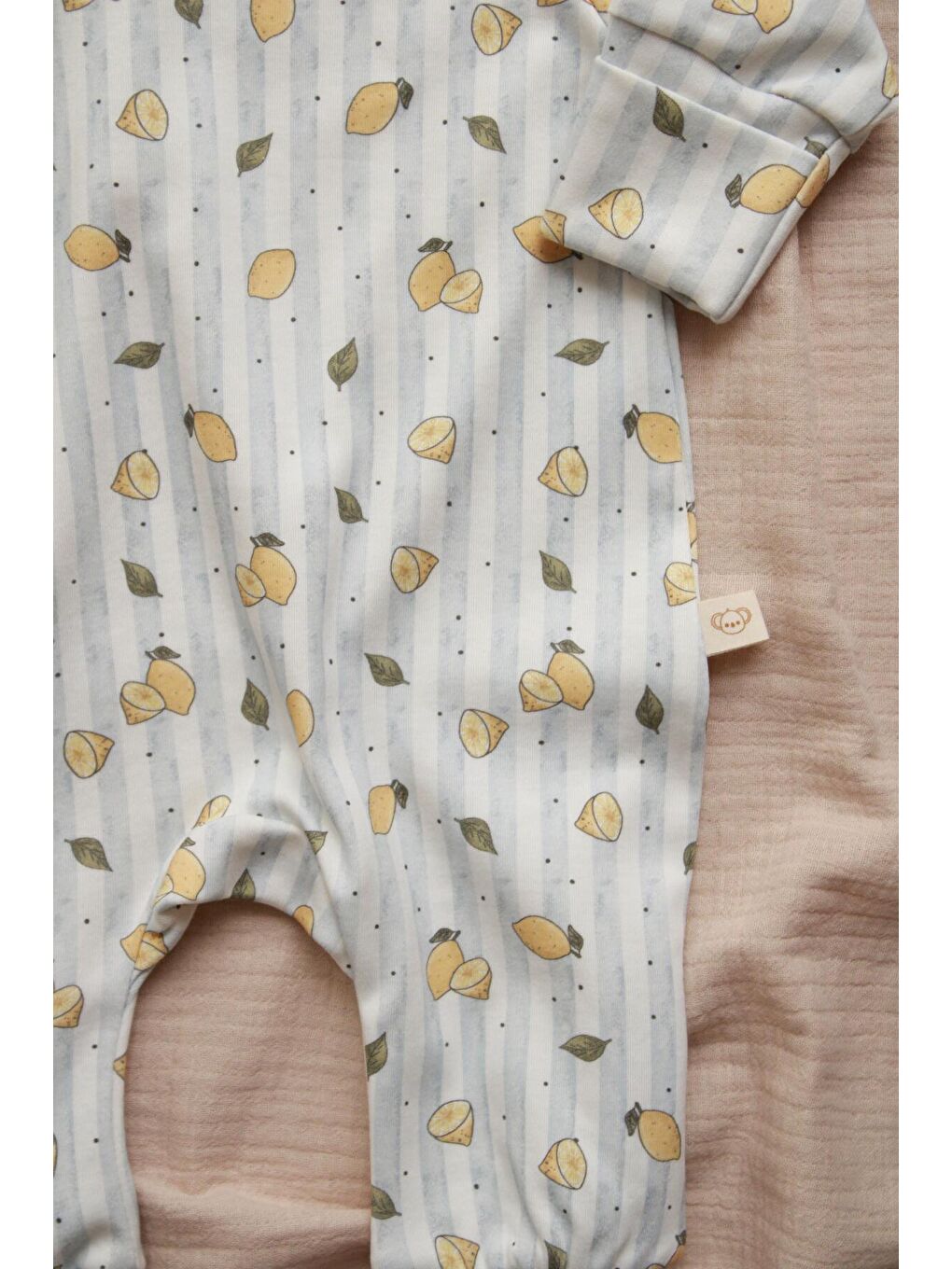 Ekru Limon Baby Fluff Serisi Fermuarlı Tulum-3