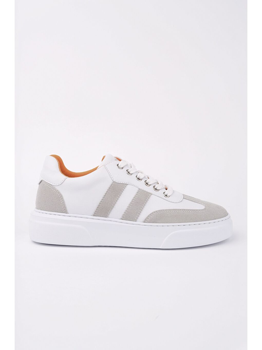 Beyaz LOGAN Kalın Taban Bağcıklı Erkek Günlük Sneaker Spor Ayakkabı