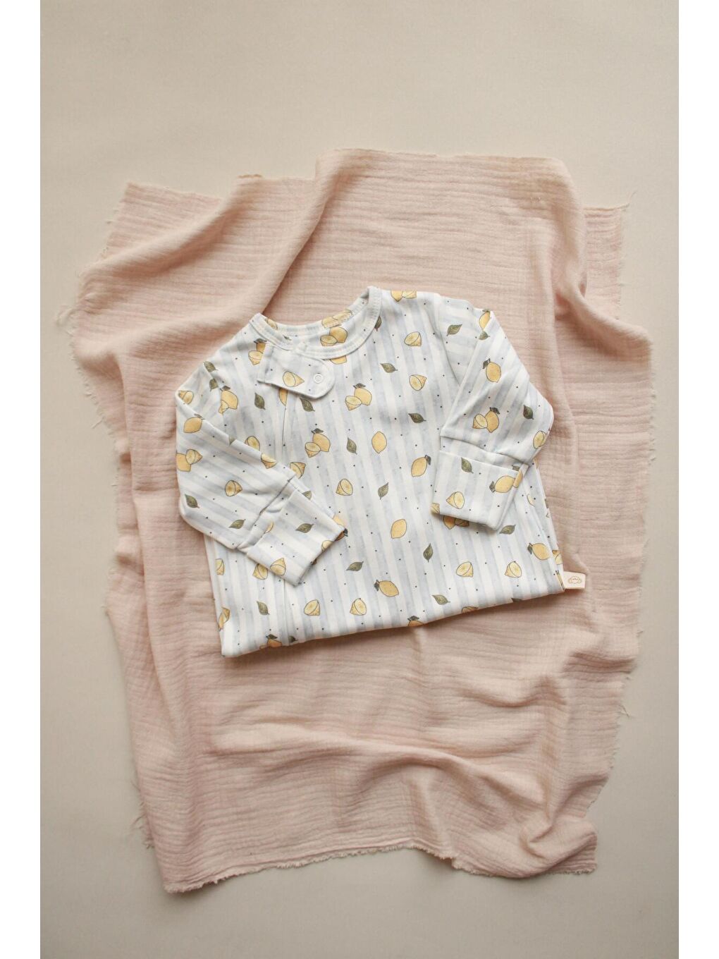 Ekru Limon Baby Fluff Serisi Fermuarlı Tulum-5