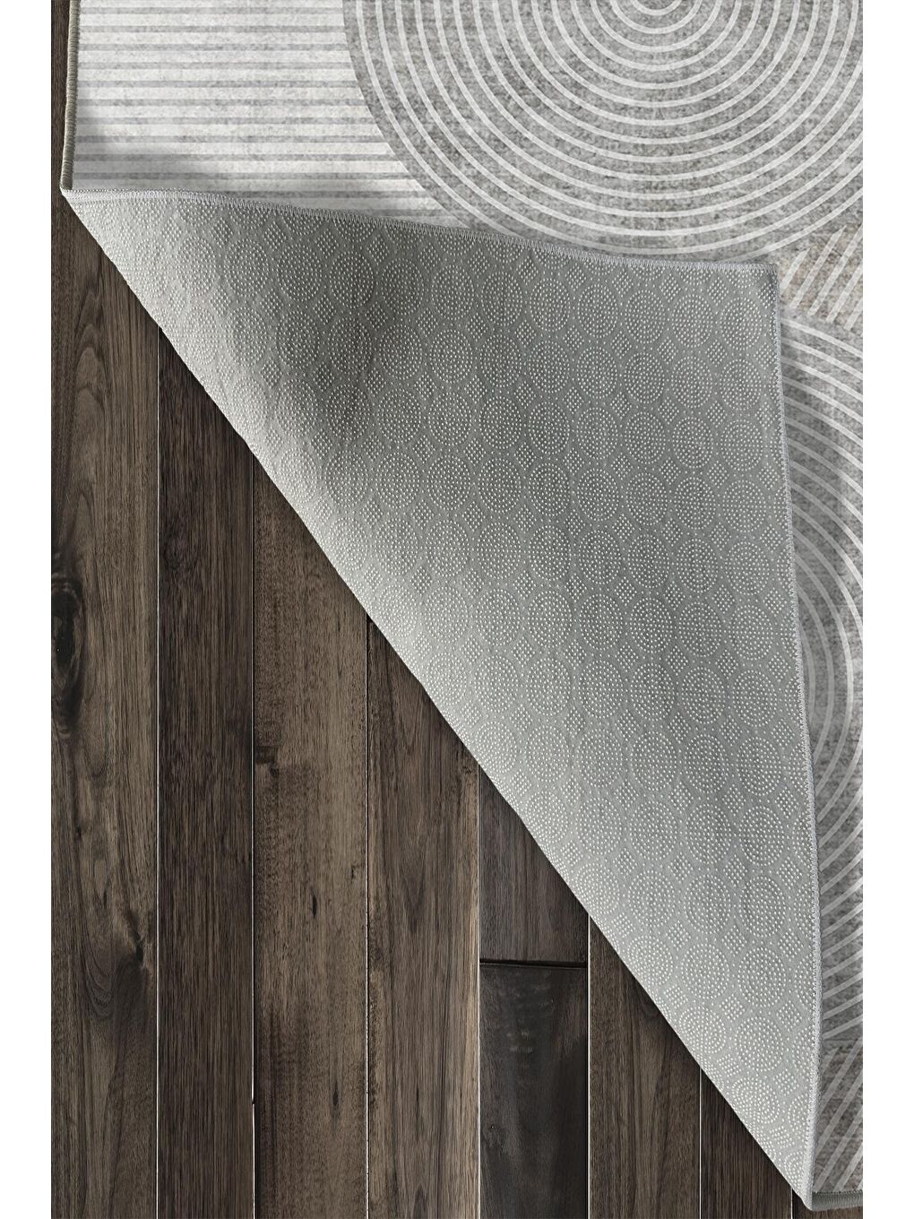 Gri Özel Tasarım, Kaymaz Taban, İnce, Yıkanabilir, Modern Halı WOOKECE1447 120x180-6