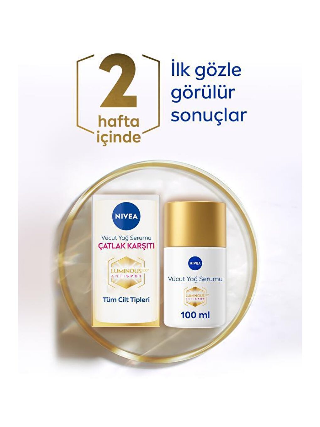 NIVEA Luminous Çatlak Karşıtı Vücut Yağ Serumu 100ml, Cilt Tonu Eşitleyici, 48 Saat Nemlendirici - 4