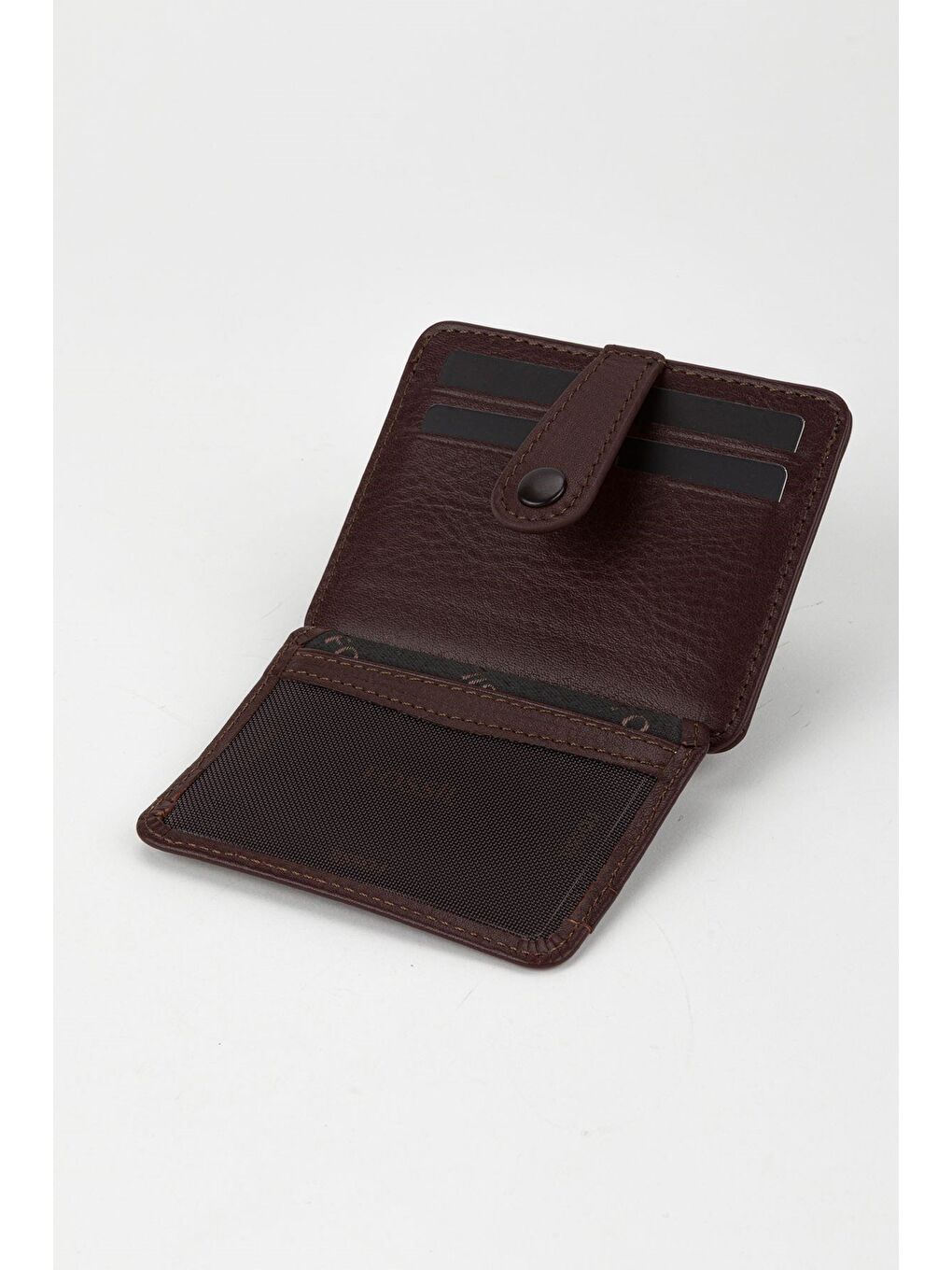 Kahverengi Kutulu Hakiki Deri Lacivert El Portföyü Kartlık Cüzdan-3