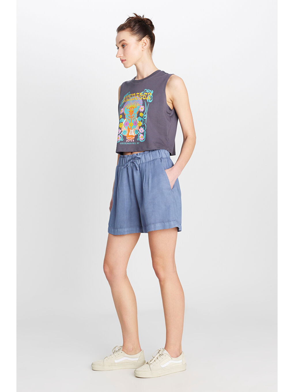 İndigo Relaxed Fit Geniş Kesim Yumuşak Dokulu Koyu Mavi Şort-1