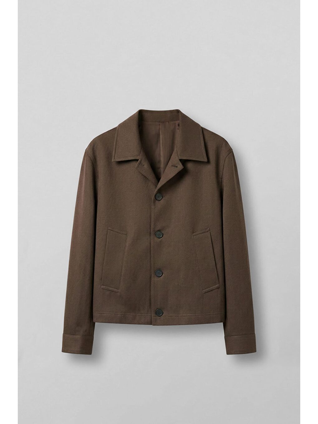 Erkek Smart Casual Relaxed Fit Düğmeli Ceket Kahverengi