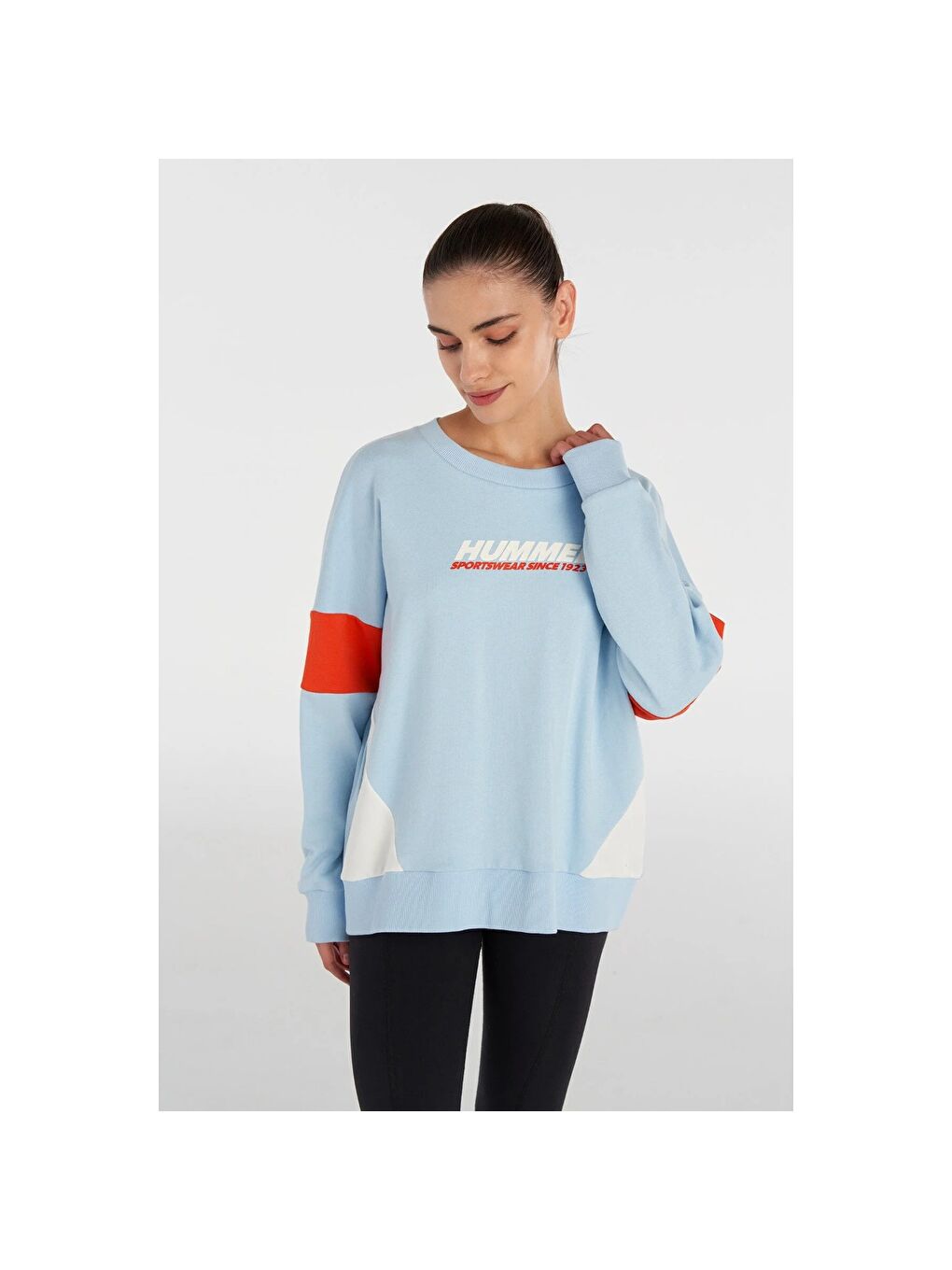 Hummel Veta Kadın Mavi Yuvarlak Yaka Sweatshirt