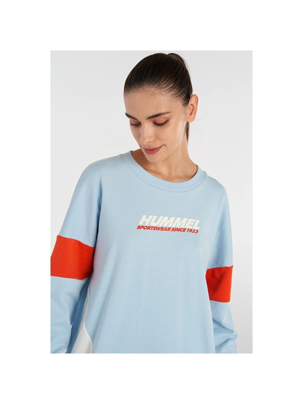 Hummel Veta Kadın Mavi Yuvarlak Yaka Sweatshirt - 1