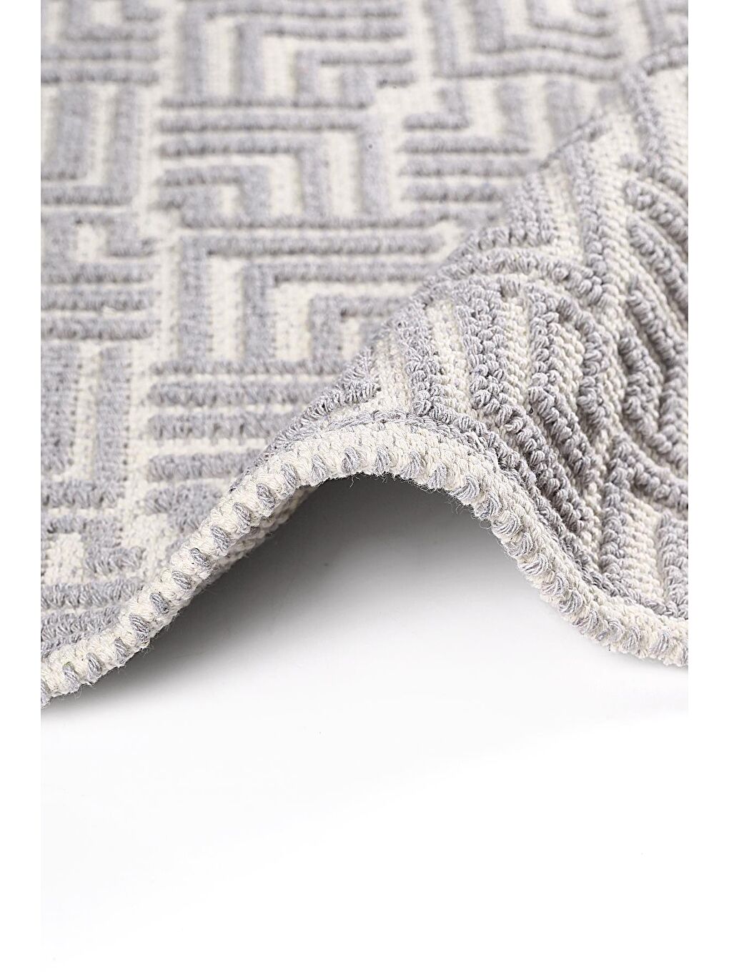 Stol Doğal Pamuklu 2'li Banyo Paspas Seti 60x100+50x60 Cm - Gri-4